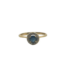 Bague en or jaune diamants et saphir - Castafiore