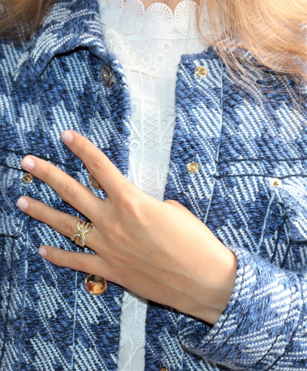 Bague En Or Jaune Double C - Castafiore