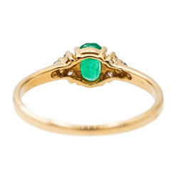 Bague en or jaune, émeraude, et diamant - Castafiore