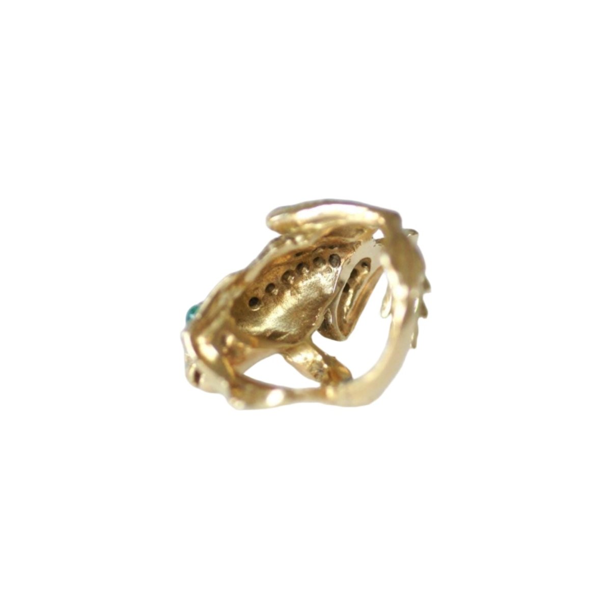 Bague en or jaune, émeraude, et diamants - Castafiore