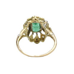 Bague en or jaune, émeraude et diamants - Castafiore