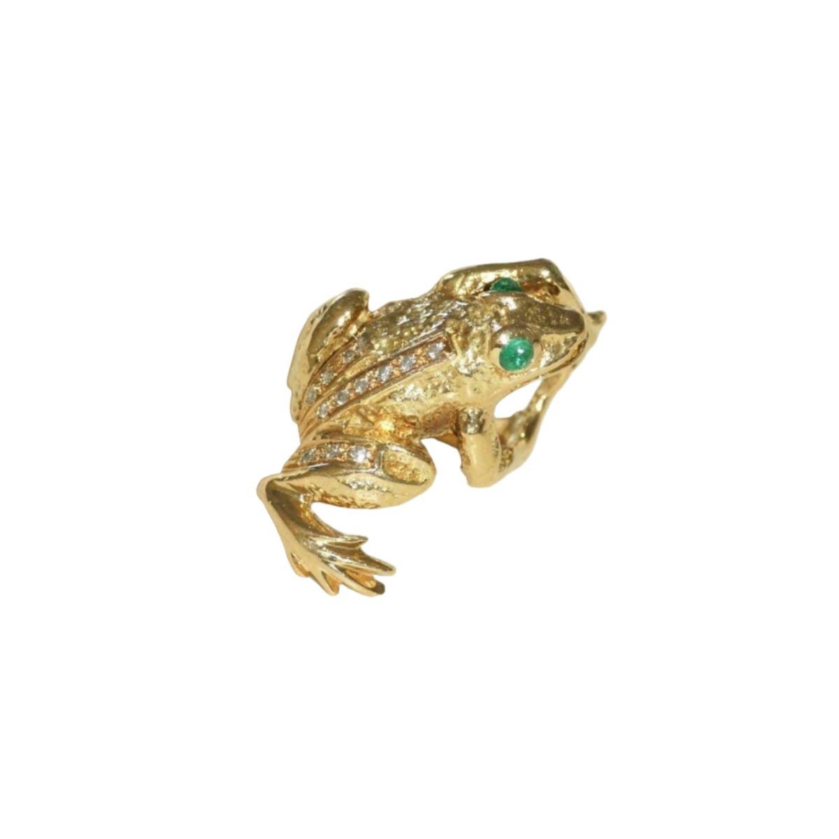 Bague en or jaune, émeraude, et diamants - Castafiore