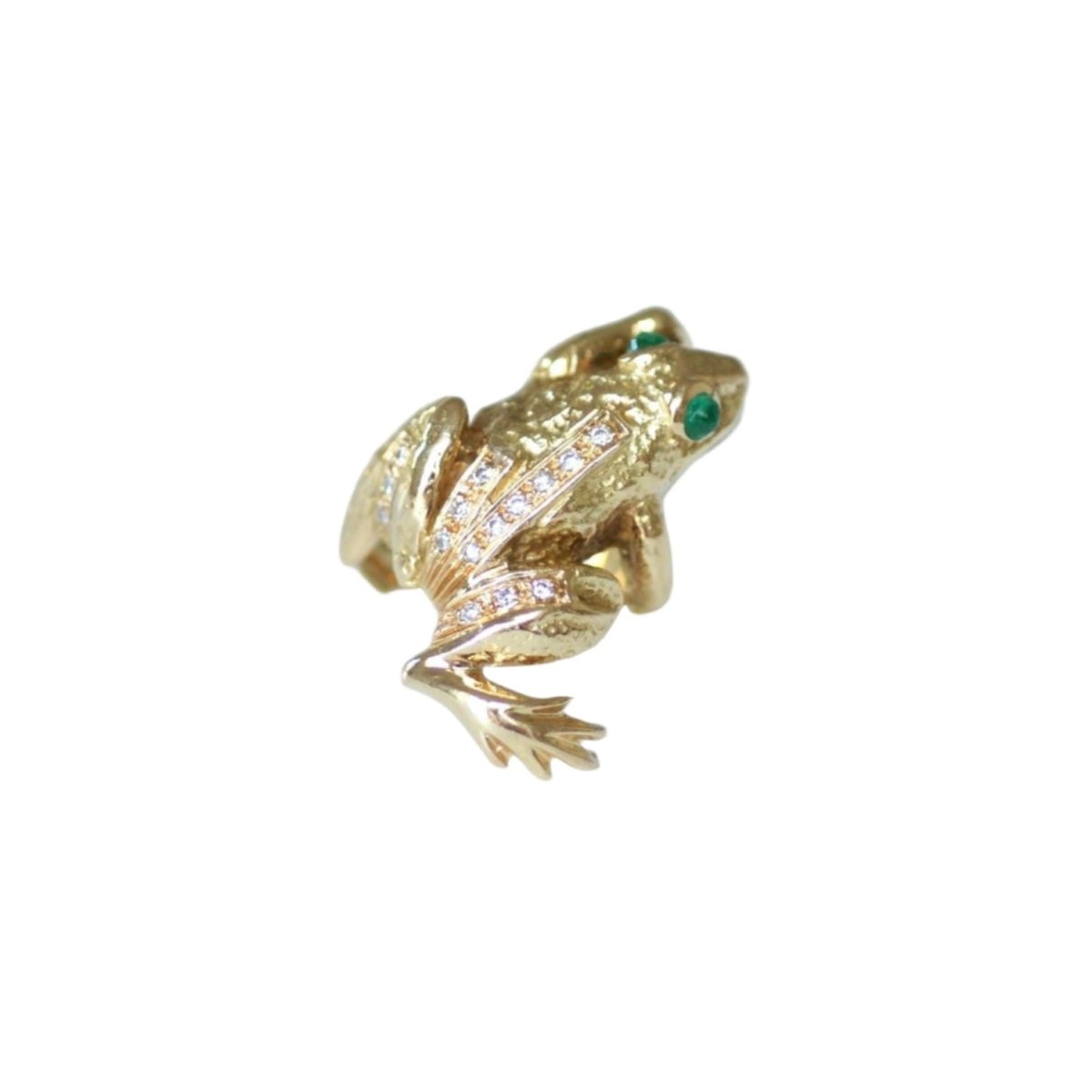Bague en or jaune, émeraude, et diamants - Castafiore