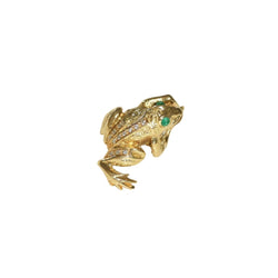 Bague en or jaune, émeraude, et diamants - Castafiore