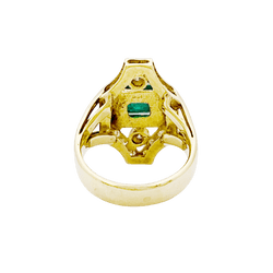 Bague en or jaune, émeraude et diamants - Castafiore
