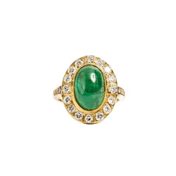 Bague en or jaune émeraude et diamants - Castafiore