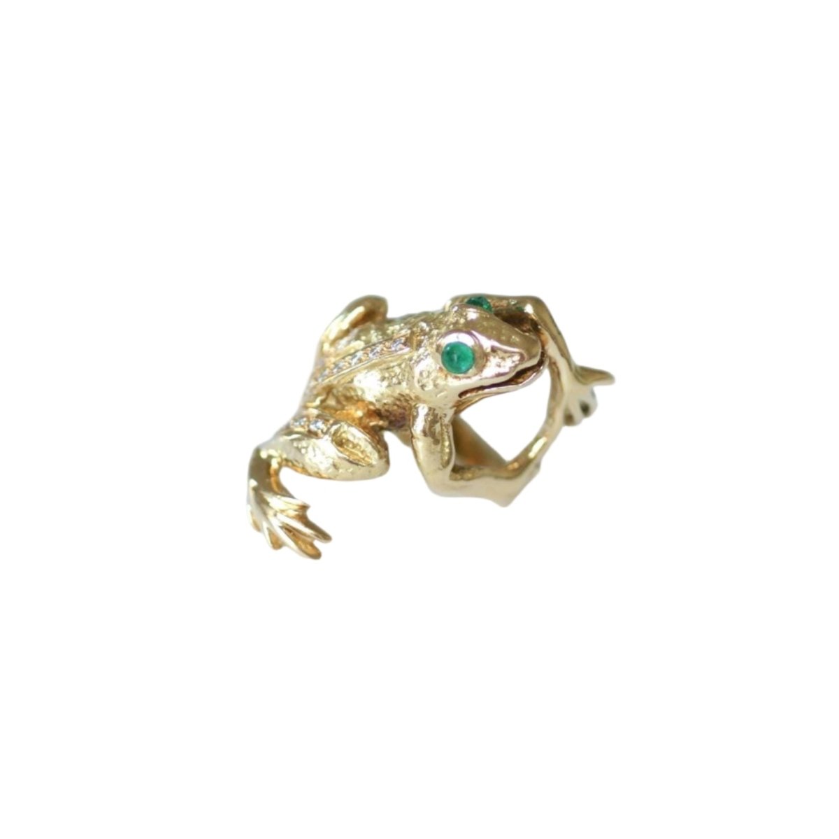 Bague en or jaune, émeraude, et diamants - Castafiore