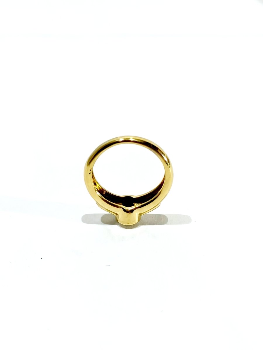 Bague en or jaune, émeraude et diamants - Castafiore