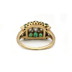 Bague en or jaune, émeraudes et diamants - Castafiore