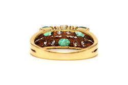 Bague en or jaune, émeraudes et diamants - Castafiore