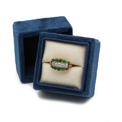 Bague en or jaune, émeraudes et diamants - Castafiore