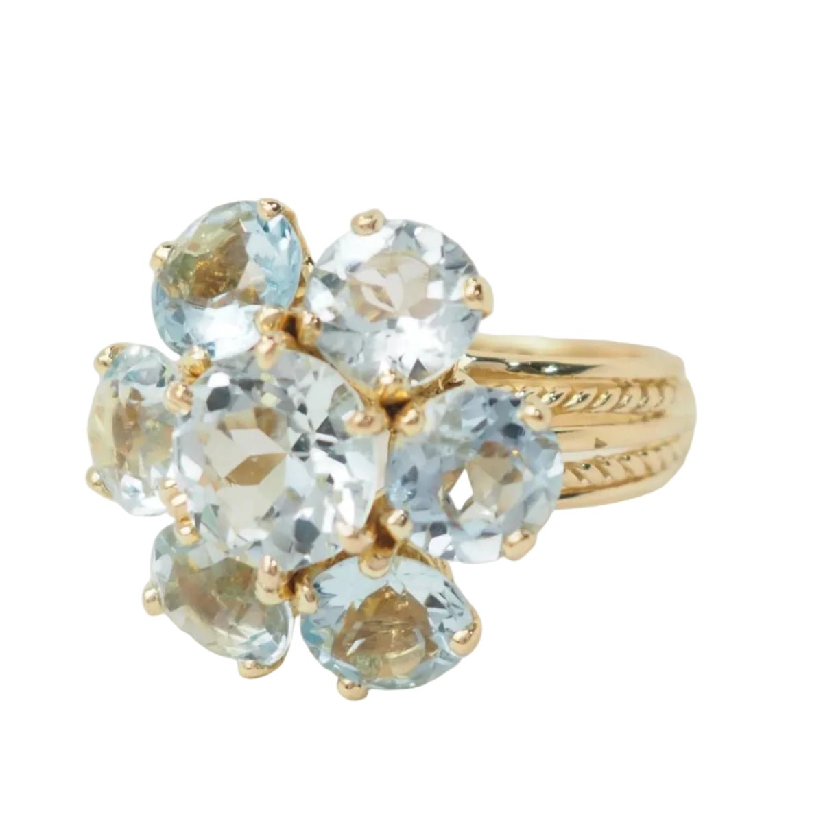 Bague en or jaune et aigue - marine - Castafiore