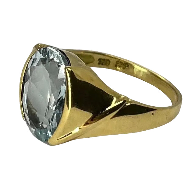 Bague en or jaune et aigue - marine - Castafiore