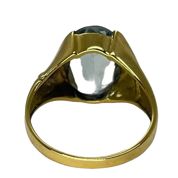 Bague en or jaune et aigue - marine - Castafiore