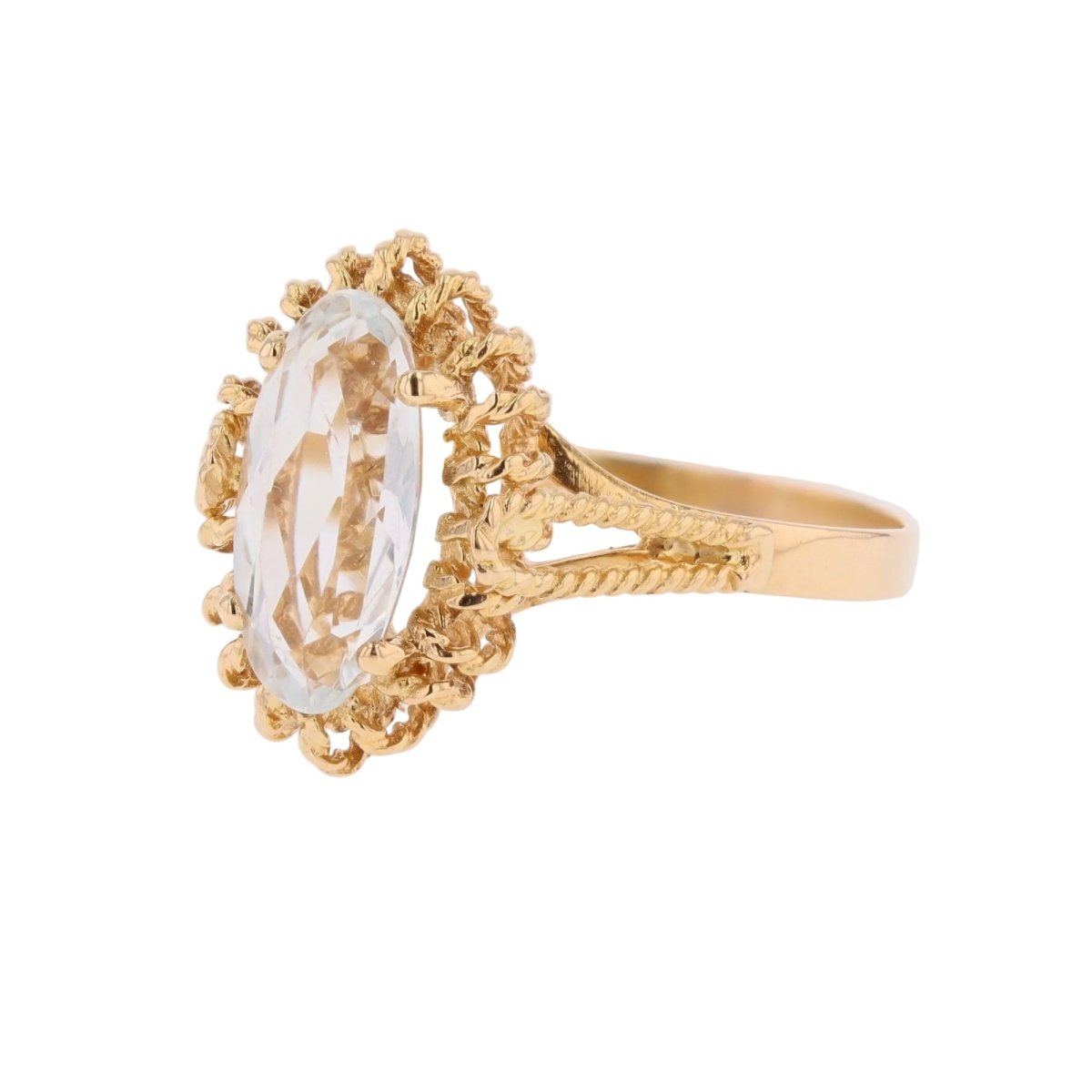 Bague en or jaune et aigue-marine - Castafiore