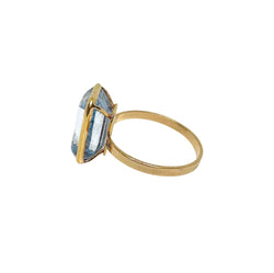 Bague en or jaune et aigue marine - Castafiore