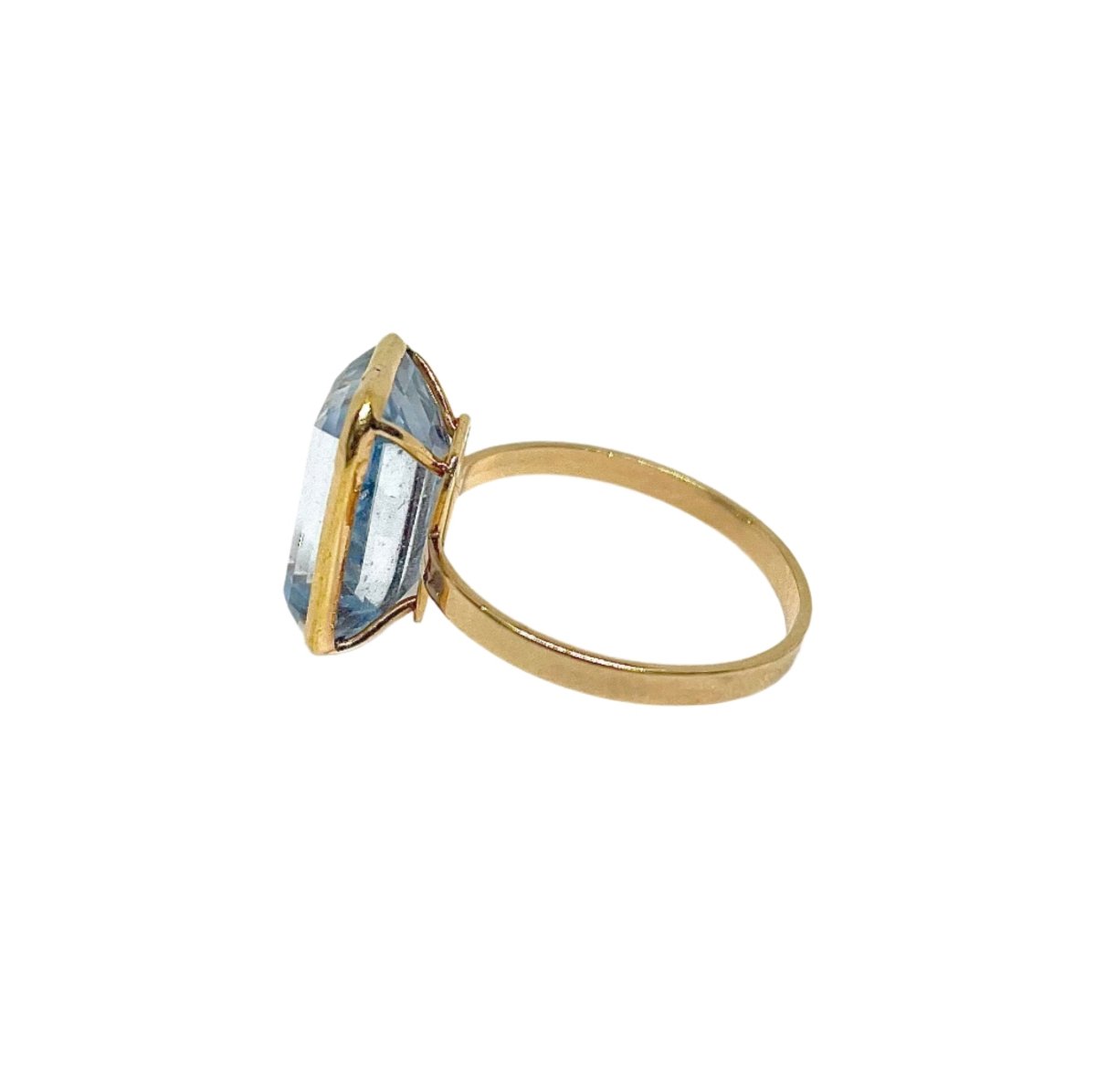 Bague en or jaune et aigue marine - Castafiore