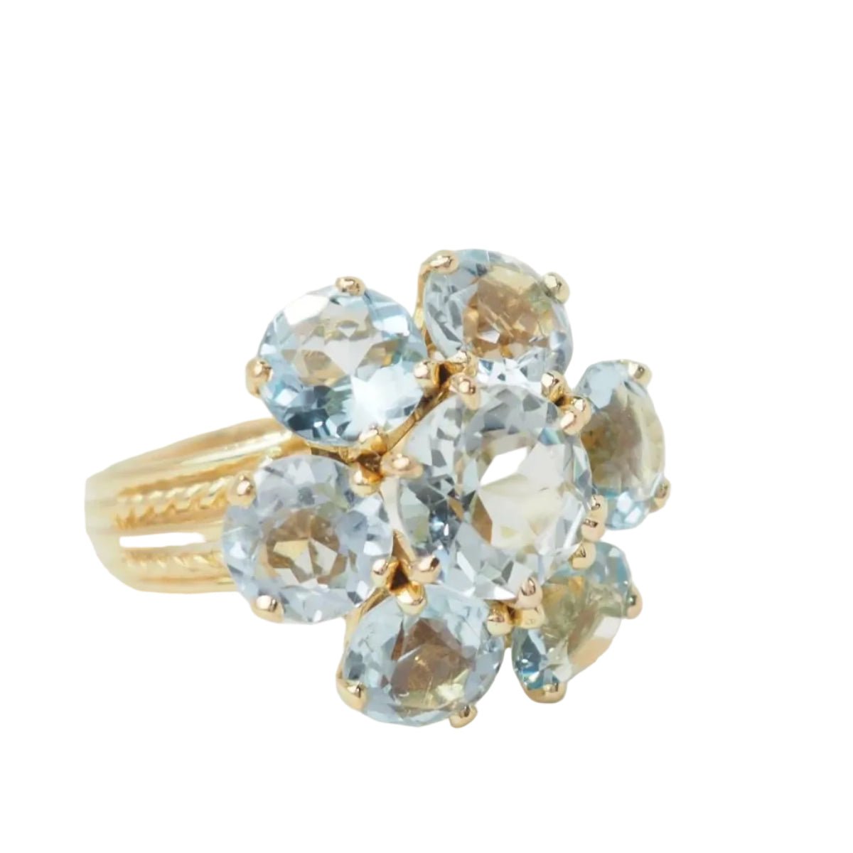 Bague en or jaune et aigue - marine - Castafiore