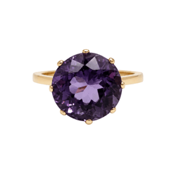 Bague en or jaune et améthyste - Castafiore