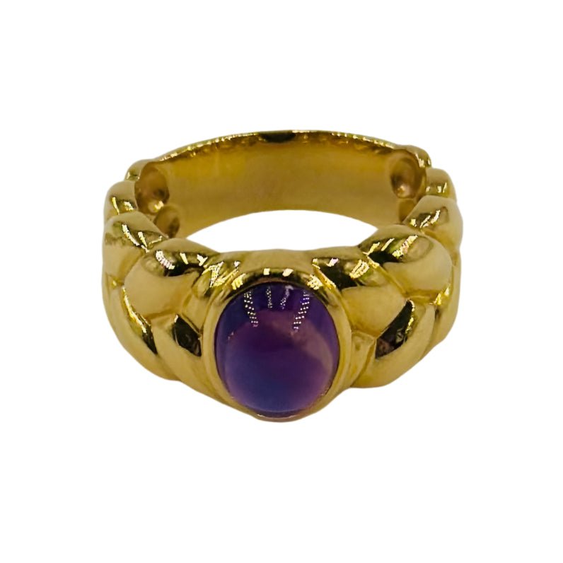 Bague en or jaune et améthyste - Castafiore