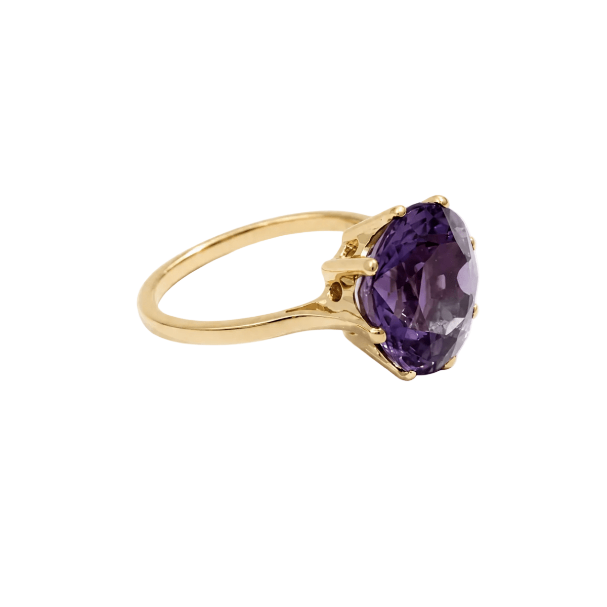 Bague en or jaune et améthyste - Castafiore
