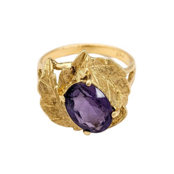 Bague en or jaune et améthyste - Castafiore