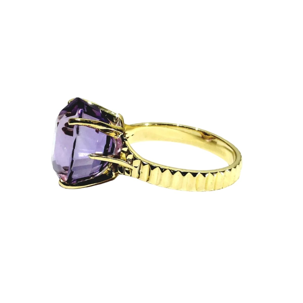 Bague en or jaune et améthyste - Castafiore