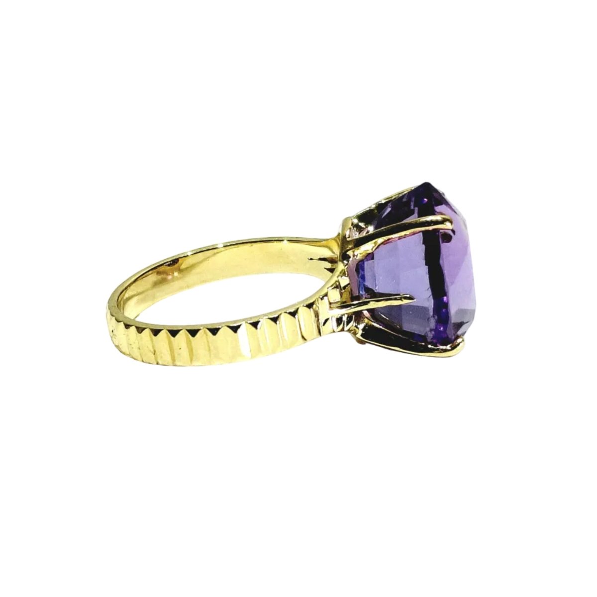 Bague en or jaune et améthyste - Castafiore