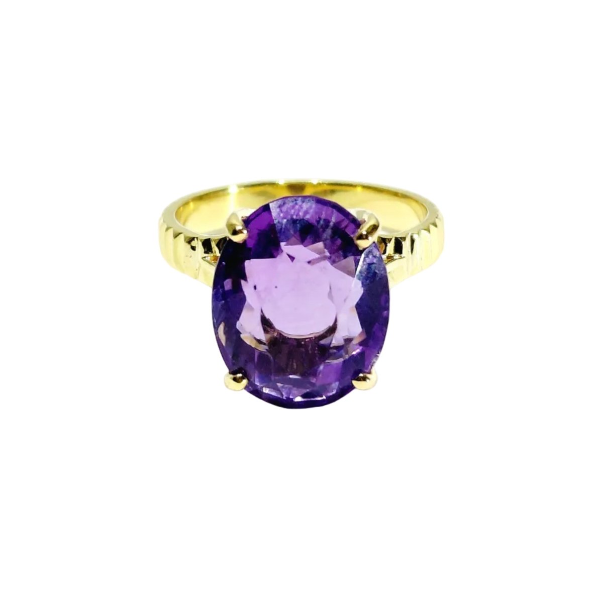 Bague en or jaune et améthyste - Castafiore