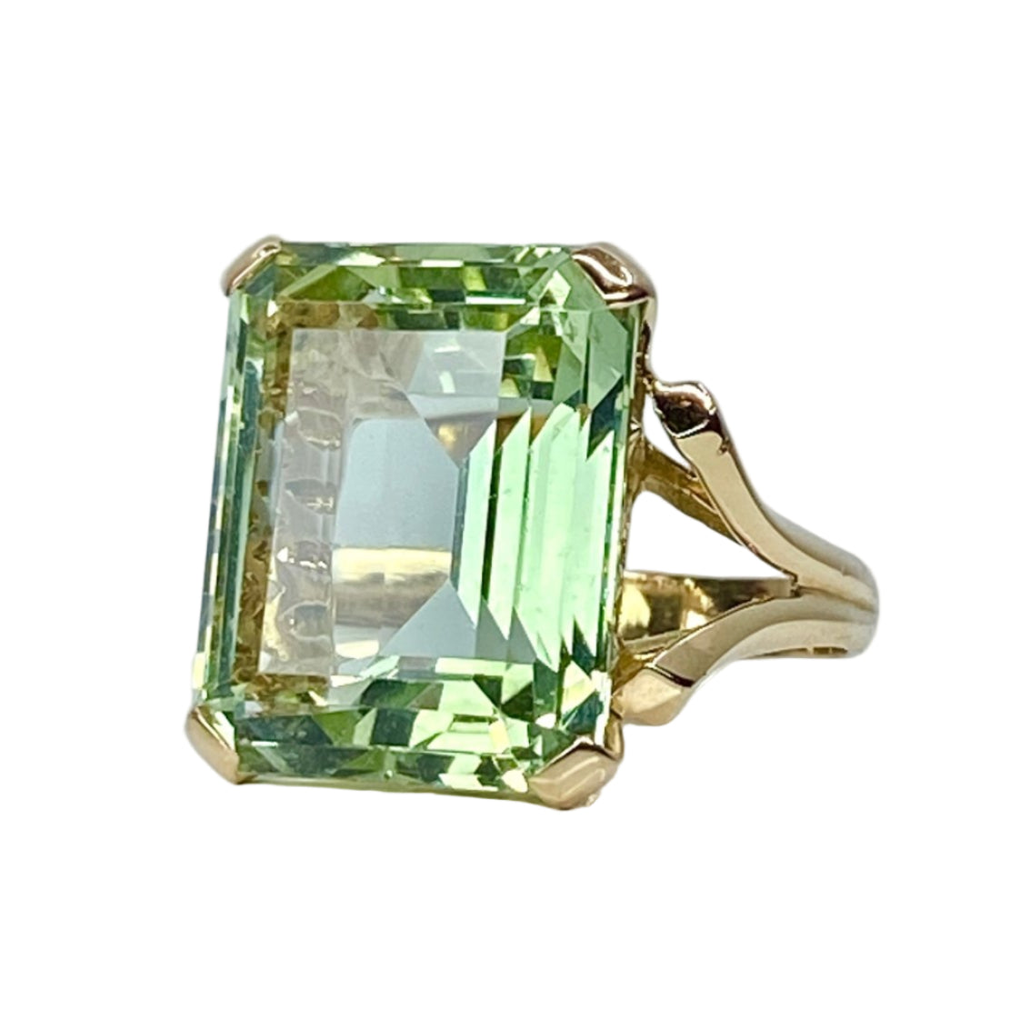 Bague en or jaune et béryl vert - Castafiore