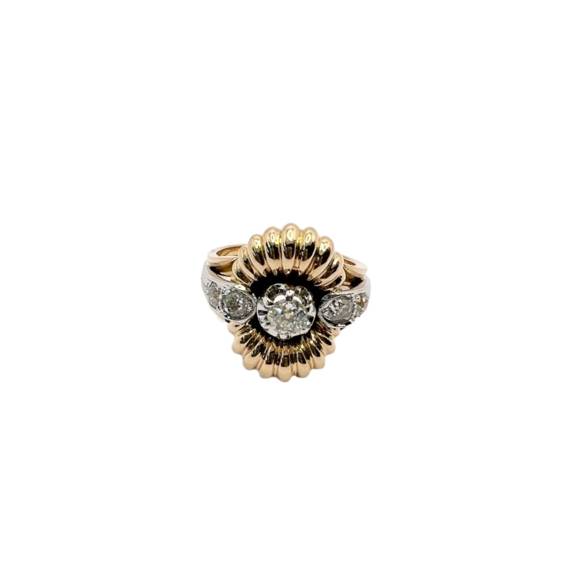 Bague en or jaune et blanc avec diamants - Castafiore