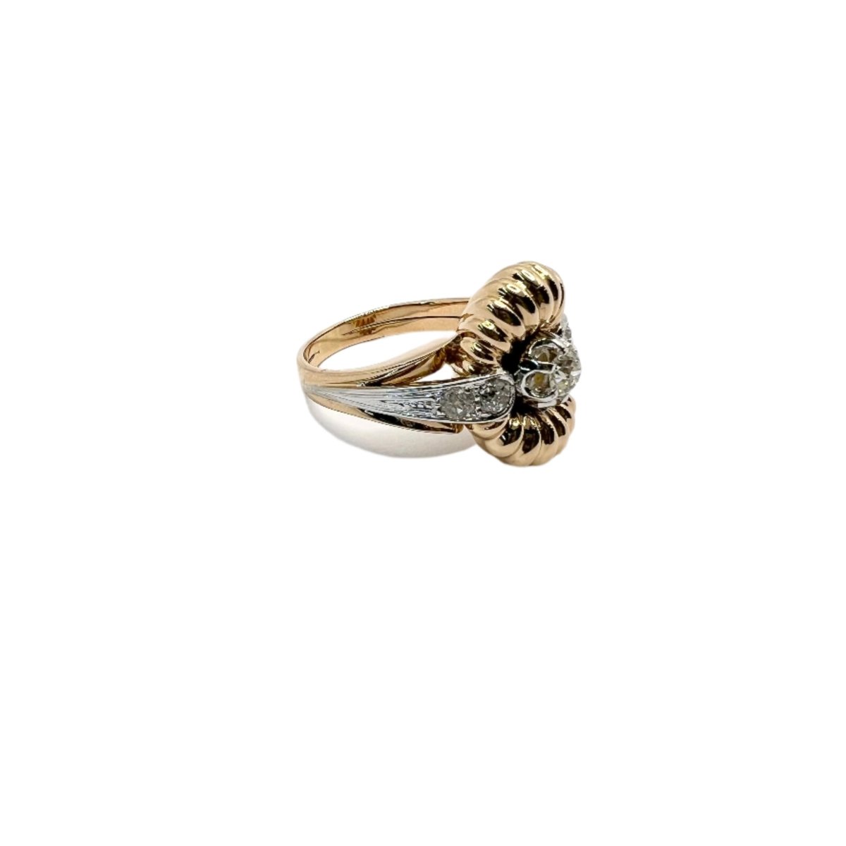 Bague en or jaune et blanc avec diamants - Castafiore