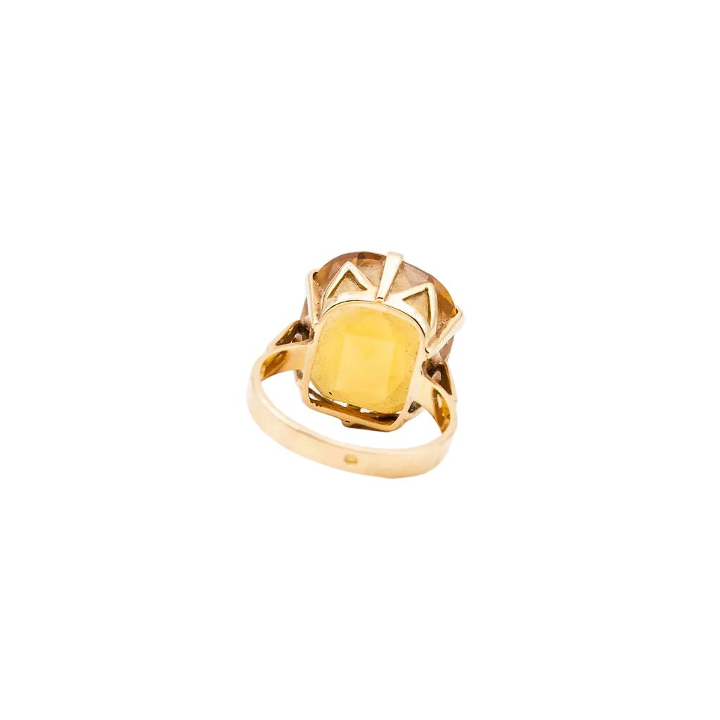 Bague en or jaune et citrine - Castafiore