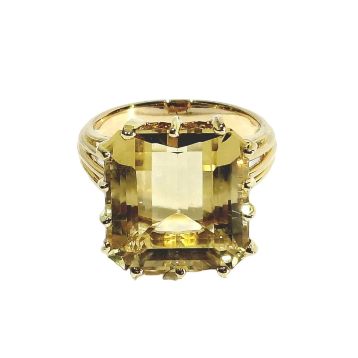 Bague en or jaune et citrine - Castafiore