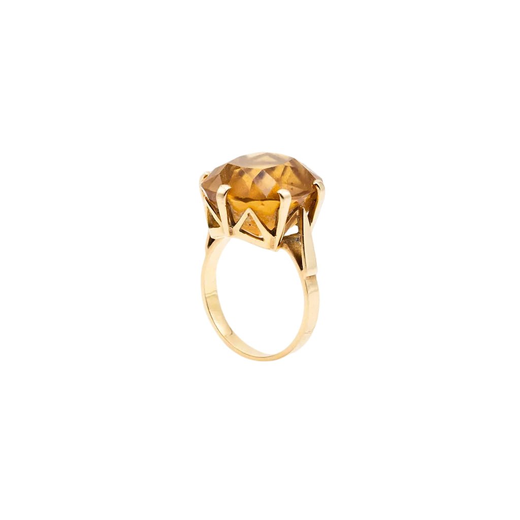 Bague en or jaune et citrine - Castafiore