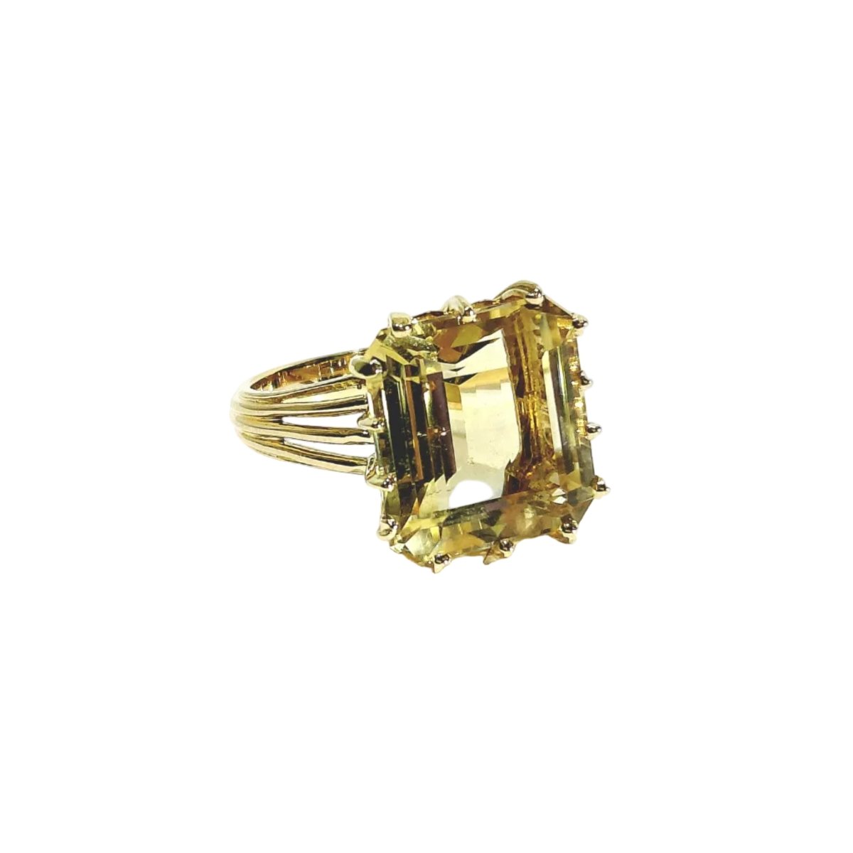 Bague en or jaune et citrine - Castafiore