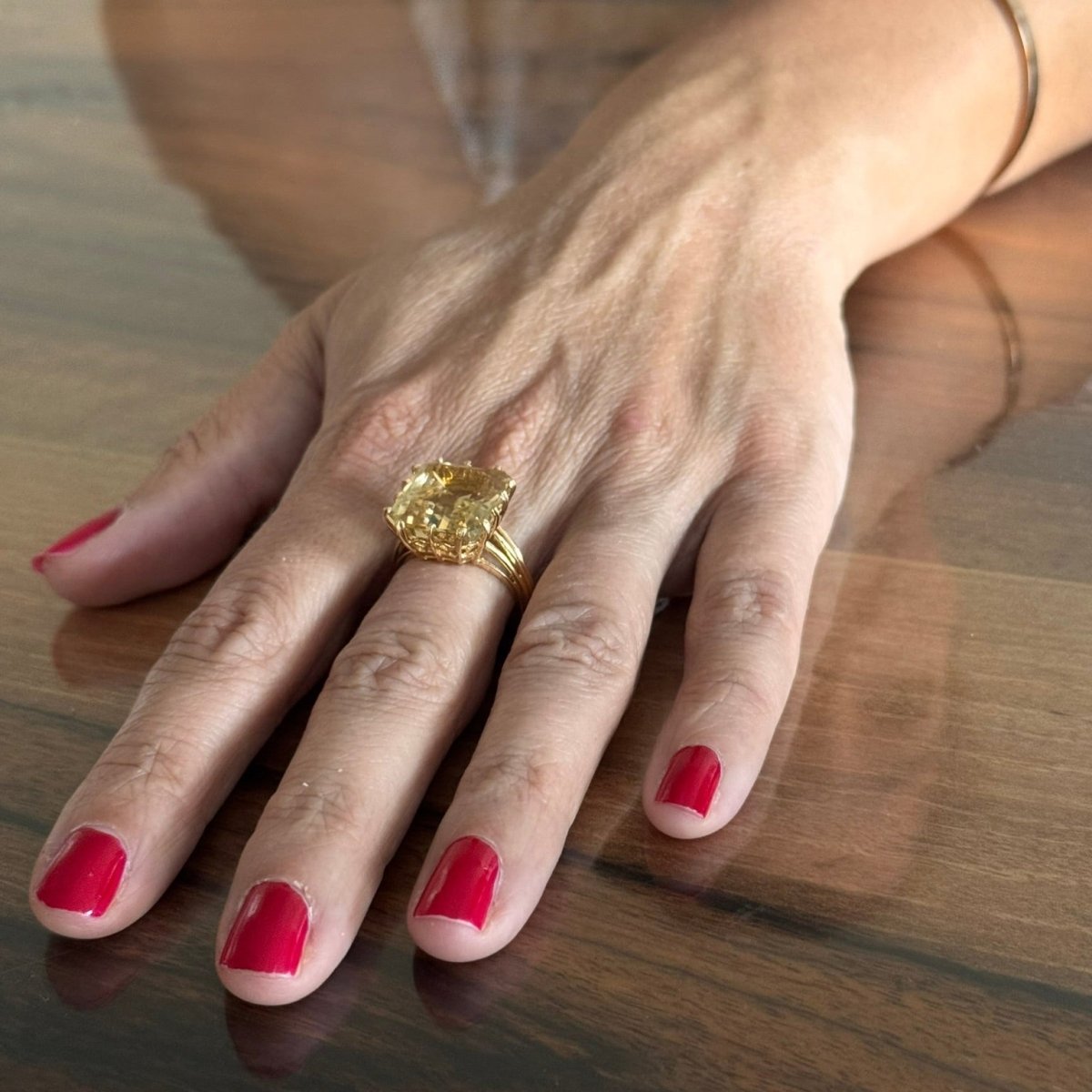 Bague en or jaune et citrine - Castafiore