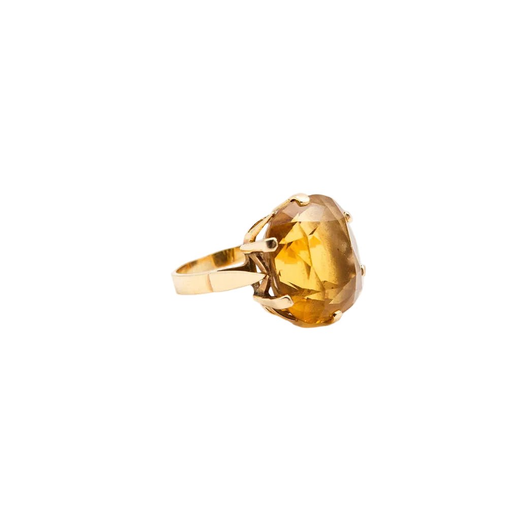 Bague en or jaune et citrine - Castafiore