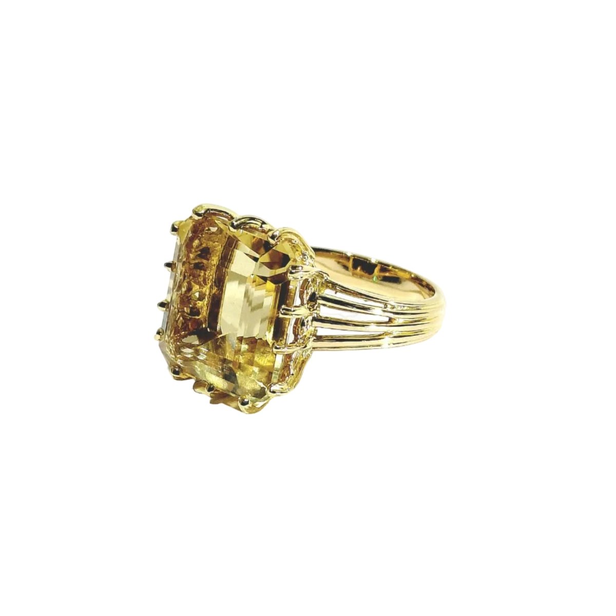 Bague en or jaune et citrine - Castafiore