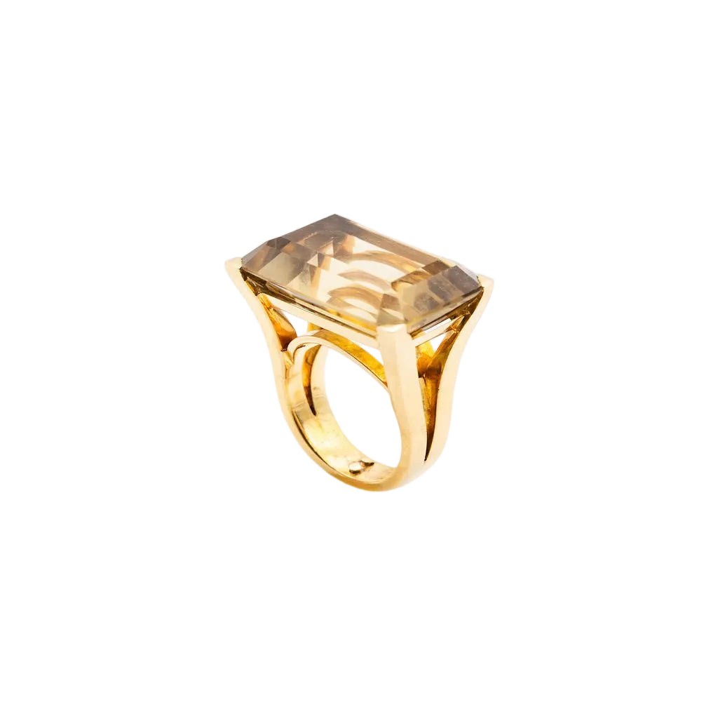 Bague en or jaune et citrine - Castafiore