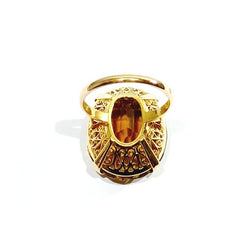 Bague en or jaune et citrine - Castafiore