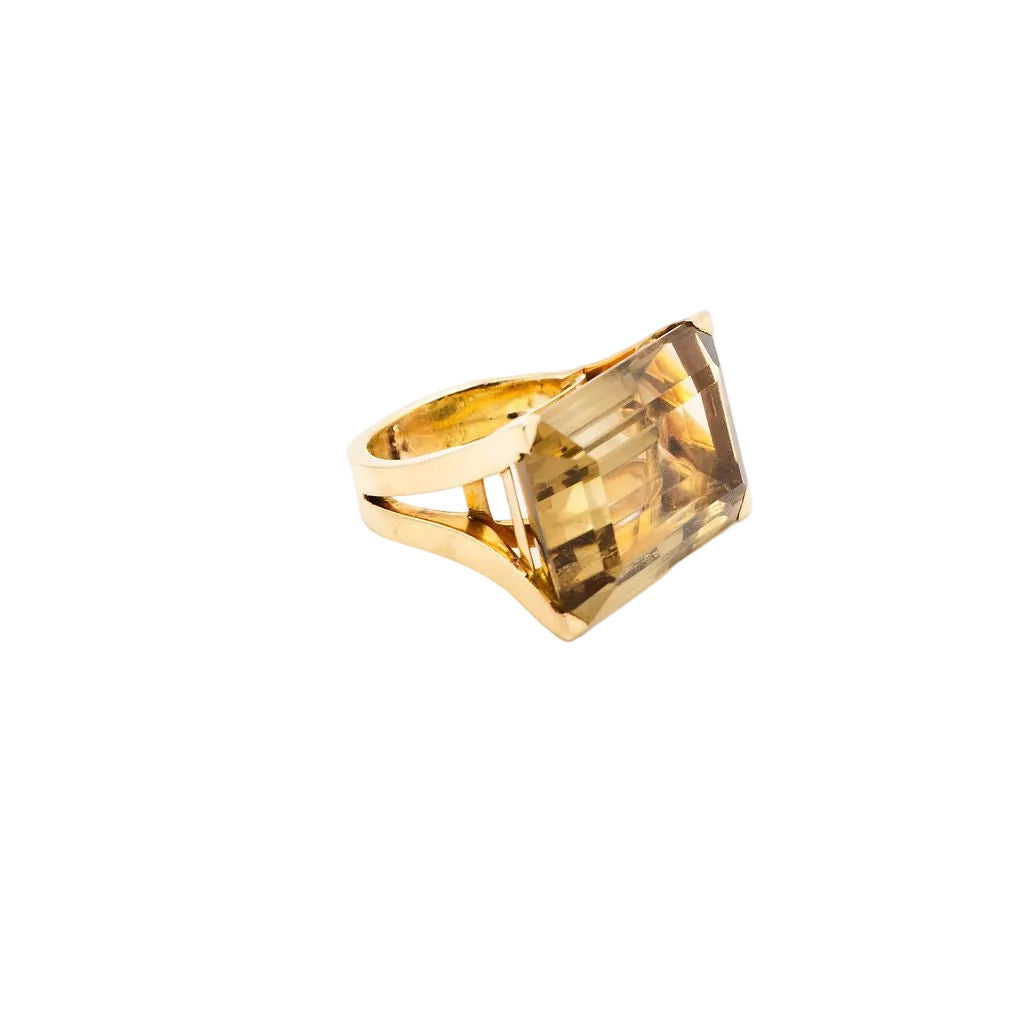 Bague en or jaune et citrine - Castafiore