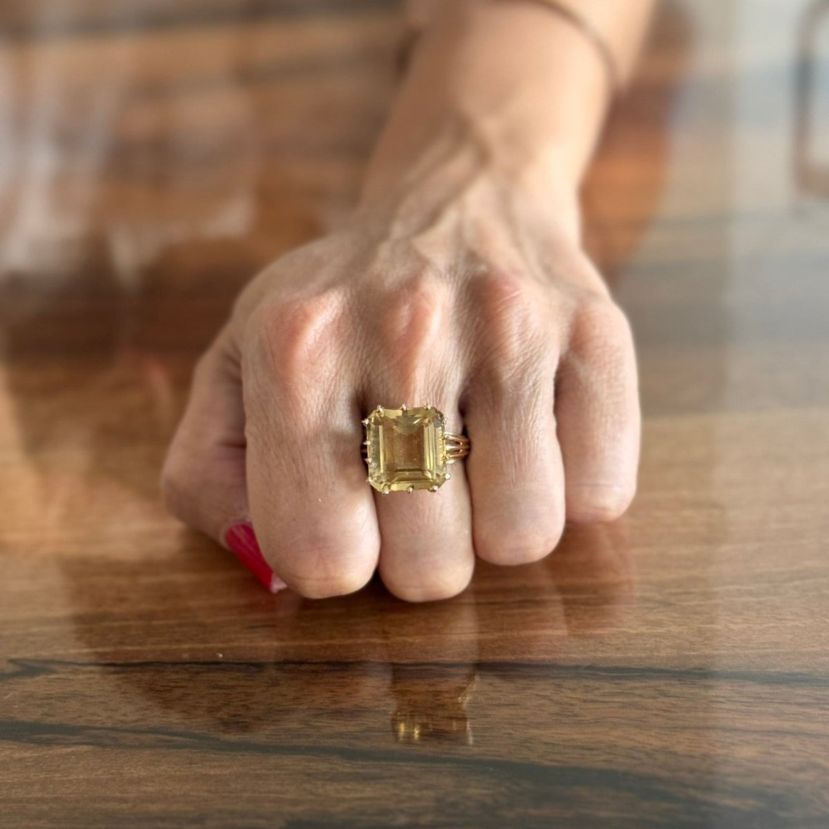 Bague en or jaune et citrine - Castafiore