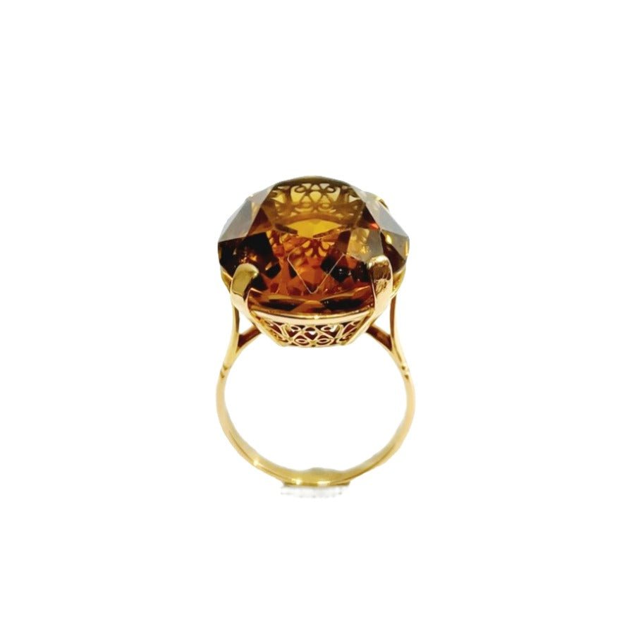Bague en or jaune et citrine - Castafiore