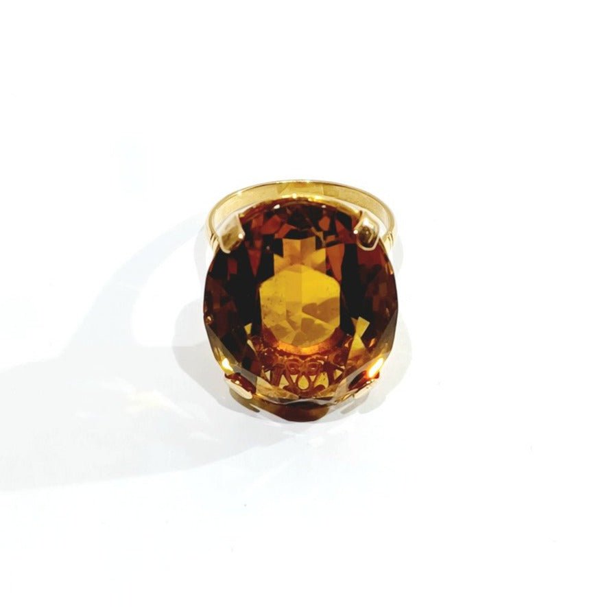 Bague en or jaune et citrine - Castafiore