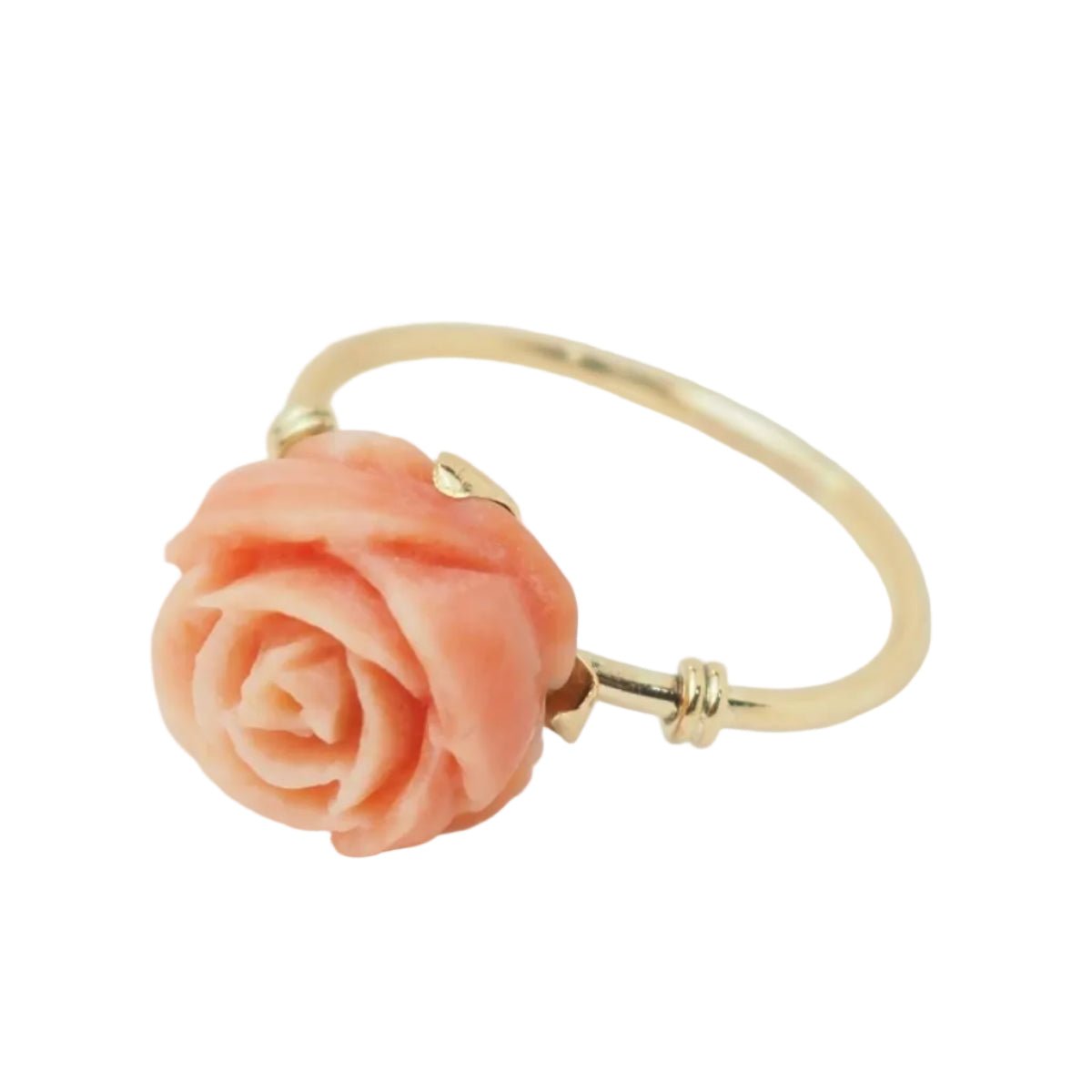 Bague en or jaune et corail - Castafiore