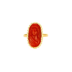 Bague en or jaune et corail - Castafiore