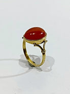 Bague en or jaune et corail rouge - Castafiore