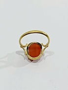 Bague en or jaune et corail rouge - Castafiore