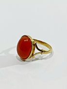 Bague en or jaune et corail rouge - Castafiore